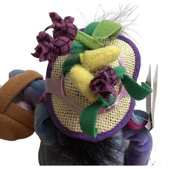 Disney Store EEYORE w/ EASTER BUNNY BASKET Winnie the Pooh Bean Bag Plush - Picture 10 of 10